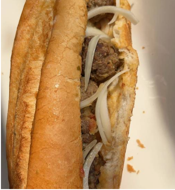 Pain sandwich (6pouces) aux boulettes de viande de boeuf
