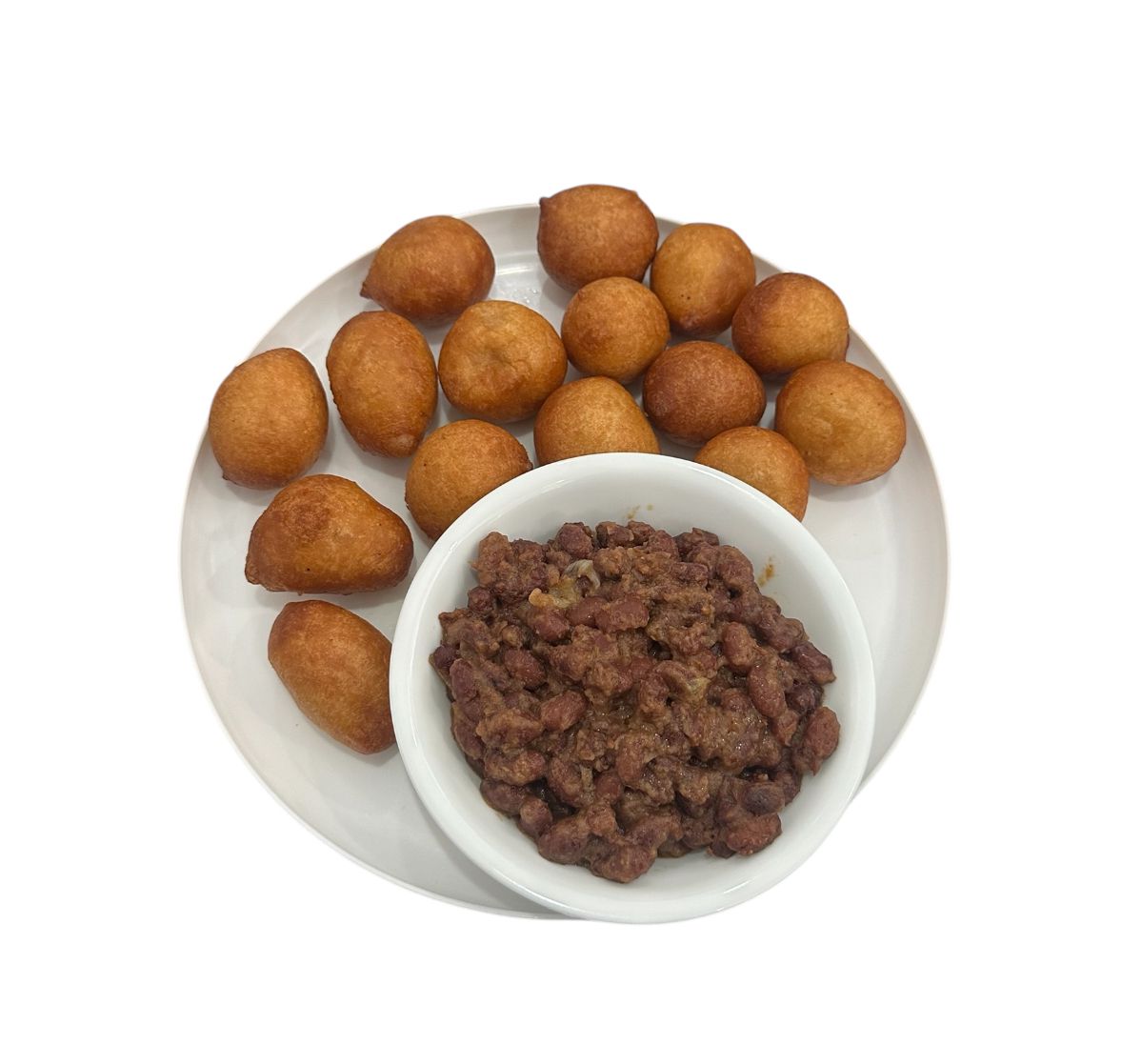 Beignets de farine (12) & Haricot frit & Bouillie